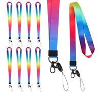 Cordini da Collo Arcobaleno, 10pcs Ufficio Cordini Cinghia da Collo Colorato, Laccetto Portabadge Multicolore, Nylon Laccio da Collo Cordino per Impiegati Studente Carte di Identità, Portachiavi