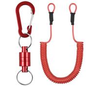 Cordini elastici for cordino for attrezzi da 6 pezzi con clip for moschettone Rilascio netto magnetico for cavo for a sgancio rapido Per Lavoro(Red)