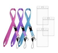 Cordino a sgancio rapido, 3 pezzi, con 3 pezzi, impermeabile, con fibbia girevole, cordino in nylon colorato, accessorio per ufficio, adatto per aziende ed esposizioni