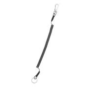 Cordino a spirale 30 pezzi Cordino chiave Pesca Corda persa Corda Catena Bobina elastica Filo elasticizzato Cavo a molla con serratura for chiavi Portafoglio Cellulare(Black,1.2m)