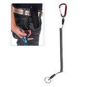 Cordino a spirale elastico da pesca con moschettone clip durevole ad alta elasticità per esterni, campeggio, alpinismo, escursionismo, facile da ingranaggi