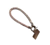 Cordino antifurto e anticaduta for telefono a forma di diamante, cinturino da polso corto compatto ed elegante da donna, cordino universale for custodia del telefono con clip in metallo(Pink)