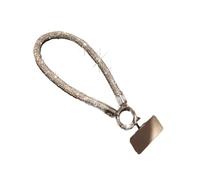 Cordino antifurto e anticaduta for telefono a forma di diamante, cinturino da polso corto compatto ed elegante da donna, cordino universale for custodia del telefono con clip in metallo(White)