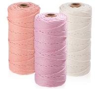 Cordino Colorato in Cotone per Macramè e Uncinetto Creativo | Filo Versatile e Stabile, per Appendi Piante e Amigurumi, per Decorazioni e Intrecciature Domestiche