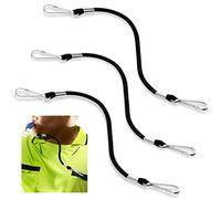 Cordino Corto a Doppia Clip in Nylon Leggero e Robusto con Clip in Metallo per Allenatore, Arbitro, Scuola, Calcio, Pallacanestro, Squadra di Calcio, Classe di Allenamento competitivo, Nero