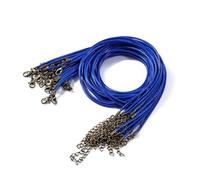 Cordino cuoio 10 pezzi 1,5/2 mm collana in cordino di pelle con chiusura a moschettone catena in corda cera for collane fai da te ciondolo gioielli risultati per Fai Da Te(Royal blue,2.0mm x 50cm)