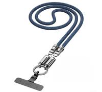 Cordino da collo compatto con linea di ricarica USB C integrata da 240 W per una rapida alimentazione e file utilizzando un forte connettore in lega di zinco e custodia intrecciata blu (120 cm blu)