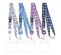 Cordino da crociera per carte navali, confezione da 4 cordini da crociera con porta documenti, badge retrattile e porta carte impermeabili per navi cordino regolabile per carte navi per carte chiave