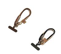 Cordino da polso for cellulare in stile britannico con perline a catena anti-smarrimento e effetto collisione di colori(2PCS-Khaki Black bro)