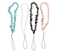 Cordino Decorativo Pezzi Perline Pietra 4, Creativi per Cellulare | Indossabile al Polso, Funzione Anti Smarrimento, Pratica Catena per Trasportare Smartphone Ovunque, Accessorio Ornamentale