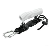 Cordino di sicurezza retrattile in acciaio inossidabile con cavo a molla, corda a sgancio rapido rivestita in gomma per fotocamera torcia elettrica, 7,5-30 cm (bianco)
