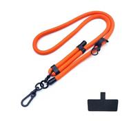 Cordino for telefono con diametro regolabile, universale, for esterni, tracolla, porta carte, clip for appendere, cinturino da polso anti-smarrimento(Orange)