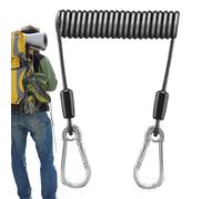 Cordino Heavy Duty Retractable Coiled Tether - Fishing Coiled Lanyard in Acciaio | Corda a Molla Elastica in Acciaio, telescopici ad Alte Prestazioni, per la prevenzione delle