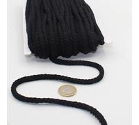 Cordino in cotone rotondo, 20 metri, 05 mm, corda intrecciata con anima in cotone naturale, ideale per fai da te, cucito, versatile 5 mm 01 nero