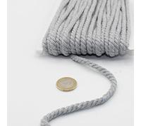 Cordino in cotone rotondo, 20 metri, 05 mm, corda intrecciata con anima in cotone naturale, ideale per fai da te, cucito, versatile 5 mm 08 Light Grey