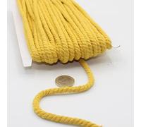 Cordino in cotone rotondo, 20 metri, 05 mm, corda intrecciata con anima in cotone naturale, ideale per fai da te, cucito, versatile 5 mm 06 giallo