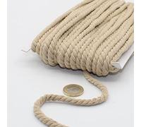 Cordino in cotone rotondo, 20 metri, 05 mm, corda intrecciata con anima in cotone naturale, ideale per fai da te, cucito, versatile 5 mm 04 beige