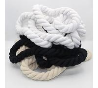 Cordino in cotone rotondo, 3 metri, 12 mm, corda intrecciata con anima in cotone naturale, ideale per fai da te, cucito, multiuso, 12 mm, colore: nero