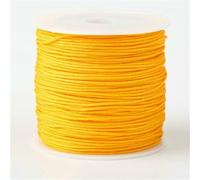 Cordino in nylon da 0,8 mm/rotolo, nodo cinese, bracciale in macramè, filo intrecciato per la creazione di gioielli fai da te, accessori con nappe e perline, colore giallo oro, 50 iarde