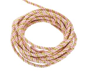 Cordino Intrecciato, 5 Yard 5mm Treccia Filo Corda, Rosa e Oro per Brand