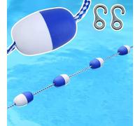 Cordino ovale galleggiante da 5 m/10 m/15 m, divisorio di sicurezza per piscina, resistente all'usura e all'invecchiamento, blu e bianco, per la divisione delle corsie di nuoto in acque poco