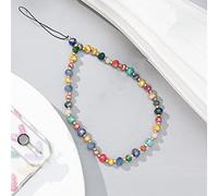 Cordino per cellulare anti-smarrimento, cordino per telefono con perle colorate, cinturino per cellulare universale, per cellulare, ciondolo, accessorio per cellulare da donna, colorato