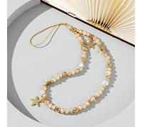 Cordino per cellulare anti-smarrimento, cordino per telefono con perle colorate, cinturino per cellulare universale, per cellulare, ciondolo, accessorio per cellulare da donna, oro