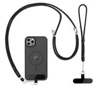 Cordino per Cellulare Telefono Universale - Regolabile Laccio per Cellulare Elegante y Duradero, Regolabile e Rimovibile, Porta Cellulare da Collo para Todos los Smartphones, 2 cordons, 2 Patch, Nero