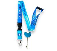 Cordino per disabili con chiave WC compatibile con Radar/Lokko, blu, "Please Be Patient with Me"