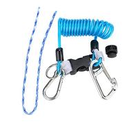 Cordino per Immersione Cordino Elastico Anti-Perso Cordino per Cordino Scuba Diving Lanyard Clip a Fibbia a sgancio rapido con moschettone in Acciaio Strumento di Emergenza di Sicurezza(Blu)