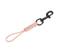Cordino per immersioni subacquee con moschettone in acciaio inossidabile 316 e corda di nylon intrecciata a mano a nove nuclei per una maggiore sicurezza nelle immersioni notturne (rosa)