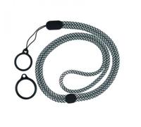 Cordino per Sigaretta elettronica Portasigarette con anello adatto anche per Cordino Cellulare, Laccio per Cellulare, Porta sigarette e Portachiavi, unico nel suo genere (nero e grigio)