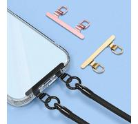 Cordino per telefono cellulare con fermagli in acciaio inossidabile per due orecchie, catenella metallica, toppe ultra sottile per prevenire la perdita del telefono, componente di ricambio robusto per