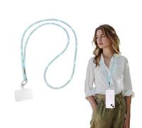 Cordino per Telefono Cellulare, Strass Cordino per Tracolla Universale, Catena Collana Tracolla Laccio con Patch, Crossbody Strap Antifurto per Donne, Compatibile con Maggior Parte Smartphone (Blu)