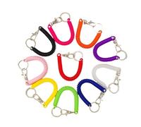 Cordino retrattile, Portachiavi a spirale con cordino retrattile a molla 20 pezzi Corda elastica multicolore antifurto for chiavi portafoglio e cellulare(I)