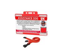 Cordino rosso per cani da assistenza con codice QR UK Equality Act