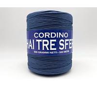 CORDINO THAI TRE SFERE 500GR/500MT PER BORSE E LAVORI ALL'UNCINETTO (BLUE GRANITE 235)