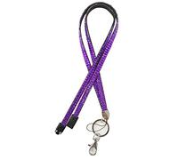 Cordino viola con strass (Breakaway) per carta d'identità e portachiavi, porta USB, supporto per memory stick con strass