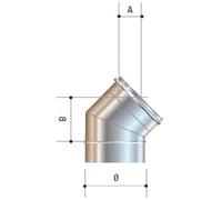 CORDIVARI Curva acciaio inox 45 gradi AISI 316L da 80 mm