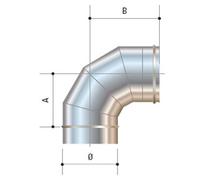CORDIVARI Curva acciaio inox 90 gradi AISI 316L da 80 mm