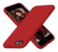 Cordking Progettata per iPhone SE 2022/2020, per iPhone 7 8, in silicone ultra sottile, antiurto, con fodera in morbida microfibra, colore: rosso