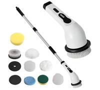 Cordless Electric Scrub Brush, Adjustable Handle Cleaning Gadget, 10x3 Inches Rechargeable Brush with Multi Speed Rotation, Soft Bristle Head, Power Brushh with Ergonomic Design, Household Cleaning