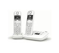 Gigaset AS690A Duo - Telefono fisso wireless con segreteria telefonica, 2 combinati con ampio display retroilluminato per un display ultra leggibile, funzione blocco chiamate - bianco [versione
