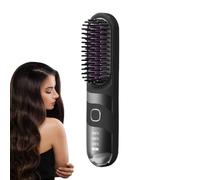 Cordless Hair Straightener, 2 in 1 Electric Curler Brush, Ionic Hair Straightener Comb, Portable and Rechargeable, for Travel, Salon, Home Use, Quick and Smooth Styling