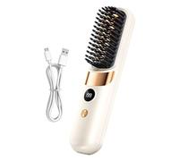Cordless Hair Straightener Brush, 5 Function Heat, Styling Comb, Rechargeable Portable, Hair Tool for Smoothing Curling Detangling and Quick Styling, Perfect for Ladies Home Travel Use
