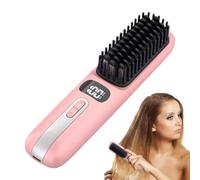 Cordless Hair Straightener Brush, Negative Ion Hair Straightener Comb, Lightweight Hair Straightener Brush, Rechargeable Hair Straightener Brush, Portable Hot Comb Straightener Brush for Home