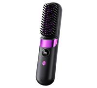 Cordless Hair Straightener Brush - Rechargeable Hot Styling Brush with 4 Temperature Settings, Auto Off Straightening Comb for Women, Travel Home Apartment College Dorm Vacation Essentials