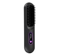 Cordless Hair Straightener Hot Brush - 3-Temp Adjustable Styler | ABS Ceramic Material with LCD Display, Safe Effective Straightening and Curling, Travel Friendly for Women Girls 20x4.2cm