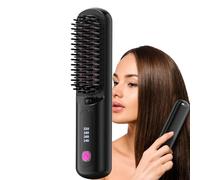 Cordless Hair Straightener, Portable Straightening Comb, Adjustable Rechargeable Flat Iron, Fast Heating Hair Styler Tool for Curling, Smoothing, Home, Travel, Styling, Women, Teens