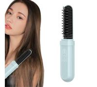 Cordless Hair Straightener, Wireless Styling Comb, Safe Heat Brush, Temperature Adjustable Flat Iron for Home, Travel, Salon, Gym, Business Trip, Dorm, Everyday Use Brushes, 7.87x1.5x1.3 Inches